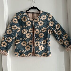 NWOT handmade quilted block printed jacket